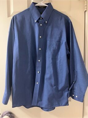 the arrow company men’s vintage blue oxford long sleeve dress shirt